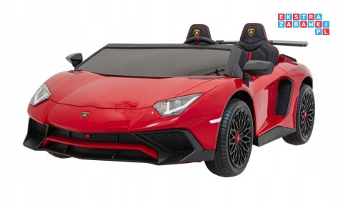 [A8803] Lamborghini Aventador SV na akumulator 2x200W 24V/10Ah Pilot EVA audio LED - czerwony