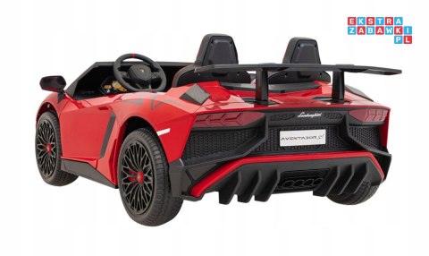 [A8803] Lamborghini Aventador SV na akumulator 2x200W 24V/10Ah Pilot EVA audio LED - czerwony
