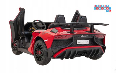 [A8803] Lamborghini Aventador SV na akumulator 2x200W 24V/10Ah Pilot EVA audio LED - czerwony