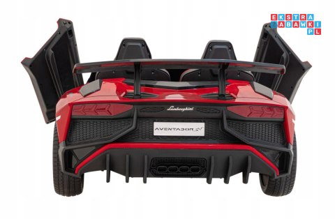 [A8803] Lamborghini Aventador SV na akumulator 2x200W 24V/10Ah Pilot EVA audio LED - czerwony