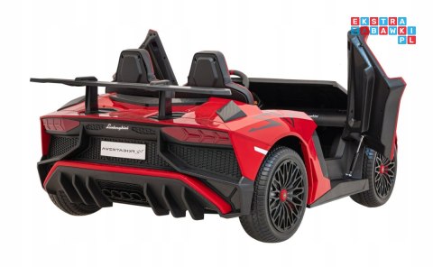 [A8803] Lamborghini Aventador SV na akumulator 2x200W 24V/10Ah Pilot EVA audio LED - czerwony
