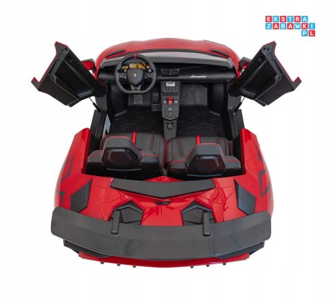 [A8803] Lamborghini Aventador SV na akumulator 2x200W 24V/10Ah Pilot EVA audio LED - czerwony