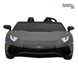 [A8803] Lamborghini Aventador SV na akumulator 2x200W 24V/10Ah Pilot EVA audio LED - szary