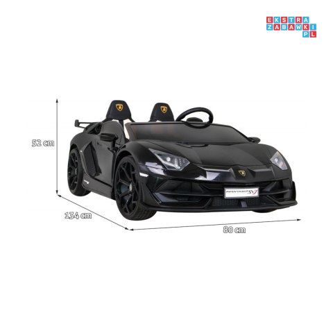 [SX2028] Lamborghini SVJ DRIFT 24V/7Ah z funkcją drift LED, koła EVA, pilot - czarny