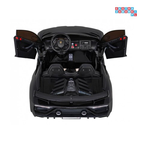 [SX2028] Lamborghini SVJ DRIFT 24V/7Ah z funkcją drift LED, koła EVA, pilot - czarny