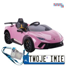 Lamborghini Huracan Auto Na Akumulator Ekoskóra EVA LED Bluetooth USB Pasy