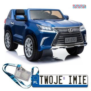 Niebieskie LEXUS DK-LX570 na akumulator - 4x45W, Lakierowane, Ekoskóra, EVA, LED