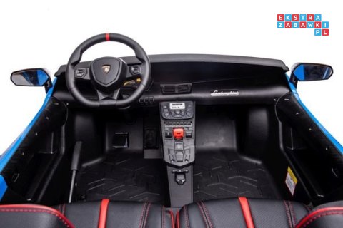 [13430] Lamborghini XXL A8803 na akumulator 200W 24V/14Ah ekoskóra koła pompowane MP3 - niebieski