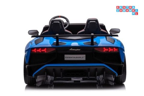 [13430] Lamborghini XXL A8803 na akumulator 200W 24V/14Ah ekoskóra koła pompowane MP3 - niebieski