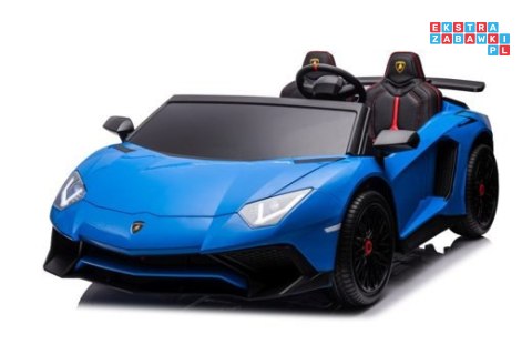 [13430] Lamborghini XXL A8803 na akumulator 200W 24V/14Ah ekoskóra koła pompowane MP3 - niebieski