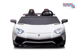 [13429] Lamborghini XXL A8803 na akumulator 200W 24V/14Ah ekoskóra koła pompowane MP3 - biały