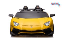 [13428] Lamborghini XXL A8803 na akumulator 200W 24V/14Ah ekoskóra koła pompowane MP3 - żółty