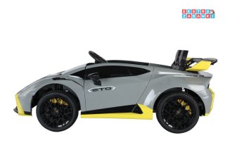 Szare Lamborghini STO DRIFT na akumulator - 2x45W 24V/4.5Ah, z Pilotem, EVA, LED - [15526]