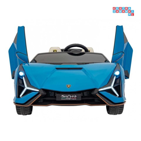 [QLS-6988] Lamborghini Sian na akumulator 4x100W 24V/9Ah ekoskóra EVA MP3 USB Bluetooth pasy - niebieski