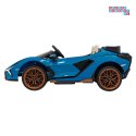 [QLS-6988] Lamborghini Sian na akumulator 4x100W 24V/9Ah ekoskóra EVA MP3 USB Bluetooth pasy - niebieski