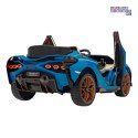 [QLS-6988] Lamborghini Sian na akumulator 4x100W 24V/9Ah ekoskóra EVA MP3 USB Bluetooth pasy - niebieski
