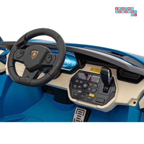 [QLS-6988] Lamborghini Sian na akumulator 4x100W 24V/9Ah ekoskóra EVA MP3 USB Bluetooth pasy - niebieski