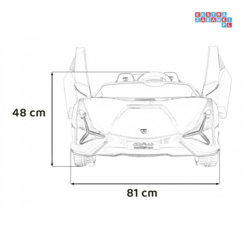 [QLS-6988] Lamborghini Sian na akumulator 4x100W 24V/9Ah ekoskóra EVA MP3 USB Bluetooth pasy - niebieski