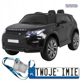 Czarny Land Rover Discovery na akumulator - 2x35W, 12V/7Ah, pilot, regulacja siedzenia, EVA, MP3, LED - [HL2388]