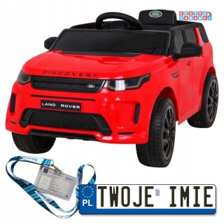 Czerwony Land Rover Discovery Sport na akumulator - Pilot, Wolny Start, Funkcja Kołyski, MP3, LED