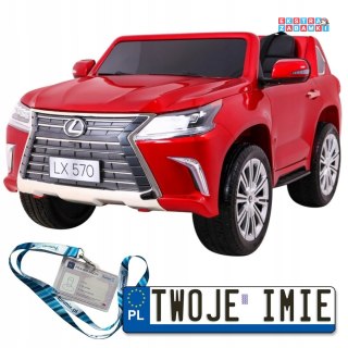 Czerwony Lexus LX570 na akumulator - Pilot, Koła EVA, Radio MP3, LED