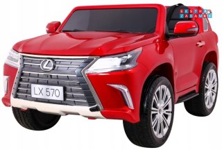 Czerwony Lexus LX570 na akumulator - Pilot, Koła EVA, Radio MP3, LED