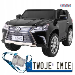 Czarny Lexus LX570 na akumulator - Pilot, Koła EVA, Radio MP3, LED