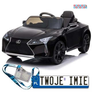 Czarne Lexus LC500 na akumulator - Pilot, Wolny Start, ekoskóra, EVA, Audio, LED
