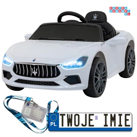 Maserati Ghibli 2x35W Auto na akumulator dla dzieci ekoskóra EVA LED