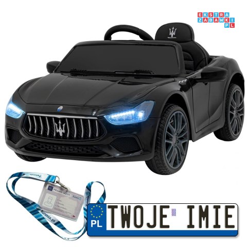 Maserati Ghibli 2x35W Auto na akumulator dla dzieci ekoskóra EVA LED