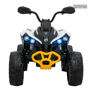 Biały Quad Maverick ATV na akumulator - 4x45W, 12V/10Ah, pilot, pokrowiec, LED, EVA [CA002]
