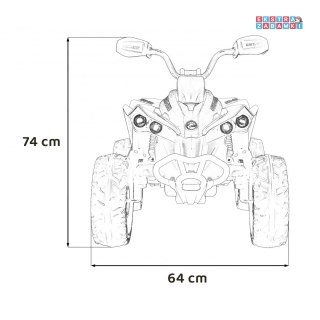 Niebieski Quad Maverick ATV na akumulator - 2x200W, 24V/5Ah, EVA, ekoskóra, LED, pokrowiec [DK-CA002]