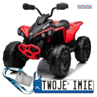 Czerwony Quad Maverick ATV na akumulator - 2x200W, 24V/5Ah, EVA, ekoskóra, LED, pokrowiec [DK-CA002]