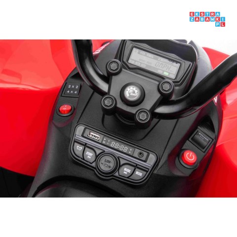 [DK-CA002] Quad Maverick ATV na akumulator 2x200W 24V/5Ah EVA ekoskóra LED pokrowiec - czerwony