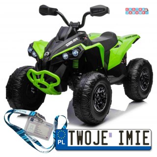 Zielony Quad Maverick ATV na akumulator - 2x200W, 24V/5Ah, EVA, ekoskóra, LED, pokrowiec [DK-CA002]