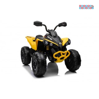Żółty Quad Maverick ATV na akumulator - 2x200W, 24V/5Ah, EVA, ekoskóra, LED, pokrowiec [DK-CA002]