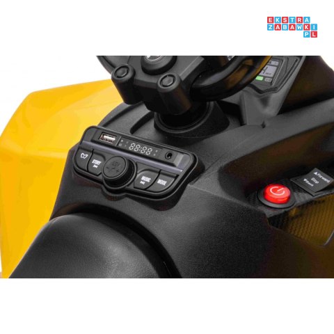 [DK-CA002] Quad Maverick ATV na akumulator 2x200W 24V/5Ah EVA ekoskóra LED pokrowiec - żółty