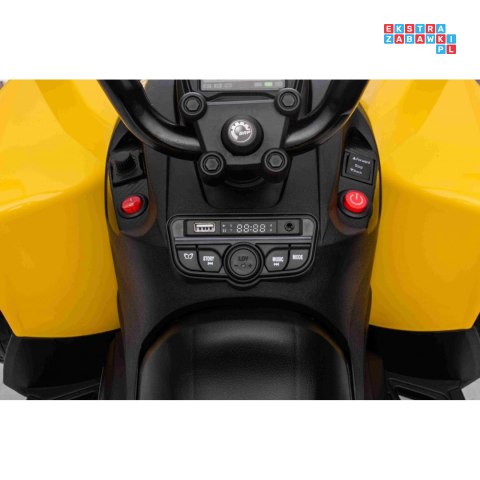 [DK-CA002] Quad Maverick ATV na akumulator 2x200W 24V/5Ah EVA ekoskóra LED pokrowiec - żółty