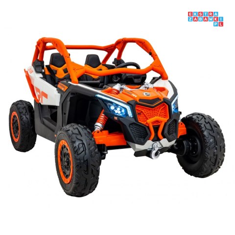 [DK-CA001] Buggy Maverick Turbo RR dwuosobowy 4x200W 24V/7Ah koła EVA, ekoskóra, LED - pomarańczowy