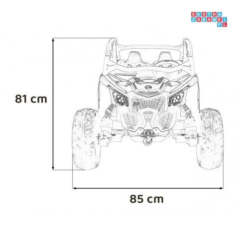 [DK-CA001] Buggy Maverick Turbo RR dwuosobowy 4x200W 24V/7Ah koła EVA, ekoskóra, LED - pomarańczowy