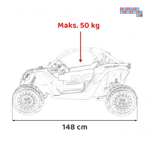 [DK-CA001] Buggy Maverick Turbo RR dwuosobowy 4x200W 24V/7Ah koła EVA, ekoskóra, LED - pomarańczowy