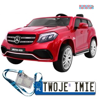 Czerwony Mercedes AMG 4x4 GLS63 na akumulator - Pilot