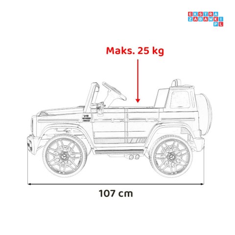 [BBH-0002] Mercedes AMG G63 na akumulator 2x25W 12V/4.5Ah Pilot MP3 LED Wolny Start EVA - biały