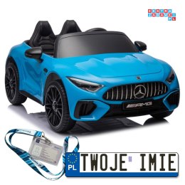 [16876] Mercedes AMG SL63 na akumulator 2x200W 24V/7Ah lakierowane Ekoskóra EVA LED USB MP3 - niebieski