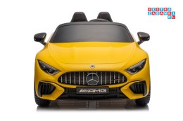 [16878] Mercedes AMG SL63 na akumulator 2x200W 24V/7Ah lakierowane Ekoskóra EVA LED USB MP3 - żółty