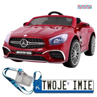 Czerwone Mercedes AMG SL65 na akumulator - Pilot, Bagażnik, Wolny Start, MP3, LED