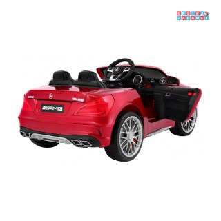 Czerwone Mercedes AMG SL65 na akumulator - Pilot, Bagażnik, Wolny Start, MP3, LED