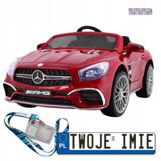 Czerwony Mercedes AMG SL65 na akumulator - Lakierowany, Pilot, Bagażnik, MP3, LED, Wolny Start