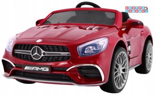 Czerwony Mercedes AMG SL65 na akumulator - Lakierowany, Pilot, Bagażnik, MP3, LED, Wolny Start