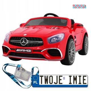 Czerwony Mercedes AMG SL65 na akumulator - Pilot, Bagażnik, Regulacja siedzenia, MP3, LED, Wolny Start